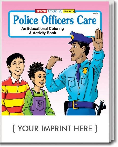 CS0170 Police Officers Care Coloring and Activity Book with Custom Imprint
